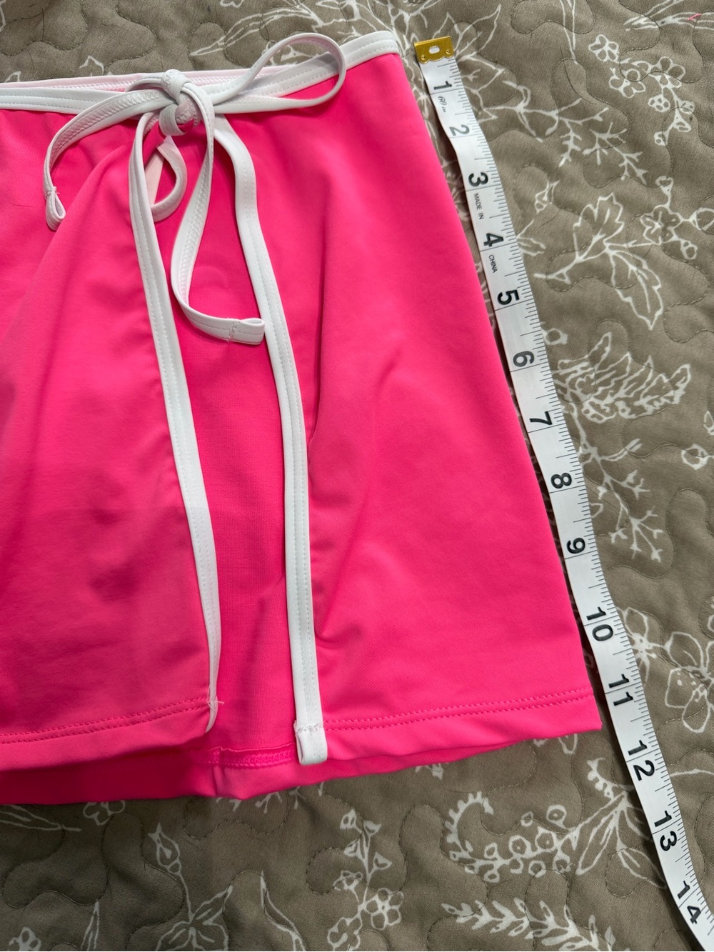 NWT Juicy Couture Bright Pink Swim Set with White Trim and Skirt - Picture 5 of 7
